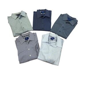 5 EGARA CASUAL COTTON BLEND LONG SLEEVE SHIRTS BUSINESS CASUAL COMFORT SZ XL